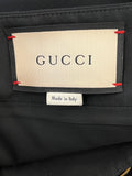 Gucci Black Wool & Silk Skirt Gold GG Accent IT 40 UK 8
