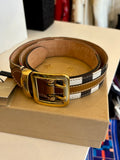 Burberry House Check Canvas and Leather Belt