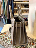 Pre Loved Saint Laurent Small Sac de Jour handbag in grey exotic embossed leather