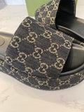Pre Loved Gucci Angelina Denim Platform Slider UK 7.5 (excellent)