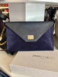 Pre Loved Jimmy Choo Rosetta Navy Envelope Clutch (excellent)