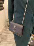 Pre Loved Saint Laurent Kate Crossbody Bag in Black with Silver Tone Hardware