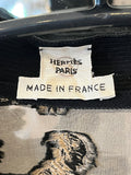 Hermes Rare Vintage Sheer Silk Cardigan with Toile De Jouy Scenes FR38 UK10