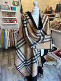 Burberry Reversible Nova Check Cashmere Long Cape