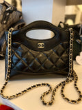 Pre Loved Chanel Quilted Nano 31 in Shiny Black Calfskin (Excellent)