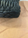 Pre Loved Miu Miu Black Matalasse Leather Crystal Cloque Flap Shoulder Bag