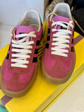Pre Loved Gucci X Adidas Gazelle Trainers in Vibrant Pink Suede - NEW - UK 4.5
