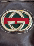 Pre Loved Gucci Brown Leather Britt Bag