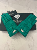 Pre Loved Mulberry Softie Gloves in Green Nappa Leather (new) XS