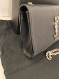 Pre Loved Saint Laurent Kate Crossbody Bag in Black with Silver Tone Hardware