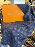 Pre Loved Louis Vuitton Blue Monogram Cashmere & Wool Scarf