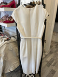 Max Mara Cream Wool Dress with Leather Belt UK8