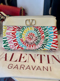 Pre Loved Valentino Garavani Escape Clutch in Multicolour Canvas