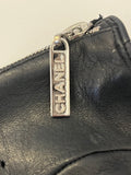 Pre Loved Chanel leather gloves silver mesh leather