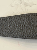 Pre Loved Hermes H Reversible Leather Belt in Grey & black size 85cm