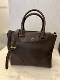 Pre Loved Prada City Double Zip Tote in Chocolate