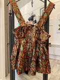 Pre Loved Marni Colourful Mosaic Metallic A-Line Trapeze Blouse Top & A-Line Pleated Skirt Suit Uk 10-12