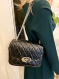 Pre Loved Mulberry Quilted Darley in Black Leather
