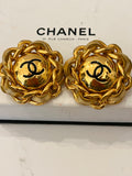 Pre Loved Chanel Vintage Clip-on CC Logo Earrings