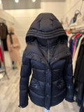 Pre Loved Moncler Black Grenoble Ski Jacket With Hood Size 3 fits UK 12-14