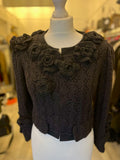 Pre Loved Dolce & Gabbana Crochet Knit Jacket with Appliqué Flowers size 44 UK 12 (new)