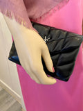 Pre Loved Saint Laurent Toy Puffer Clutch Bag in Black Lambskin with Card Holder (excellent)