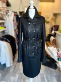 Pre Loved Chanel Double Breasted Black Wool Dress FR36 UK8