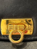 Pre Loved Salvatore Ferragamo Gancini Black Leather Crossbody or Belt Mini Bag on Chain