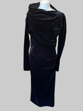 Vivienne Westwood Black Velvet Asymmetric Dress UK M