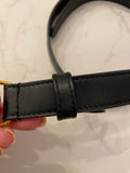 Pre Loved Gucci narrow Marmont Black & Gold Belt 75cm (fits uk-8-10) excellent