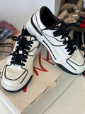 Pre Loved Dolce & Gabbana New Roma Sneakers in Black & White Leather - UK 5