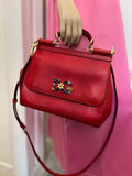 Pre Loved Dolce & Gabbana Sicily Shoulder & Hand Bag in Red with Jewels