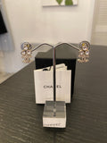 Pre Loved Chanel CC Earrings with three diamante stone detail - EXCELLENT