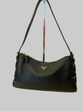 Prada Aimee Black Calf Leather Shoulder Bag