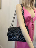 Pre Loved Chanel Double Flap Jumbo in Black Leather (excellent) **reserved**