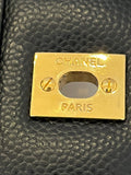 Pre Loved Chanel Double Flap Jumbo in Black Caviar Leather (excellent)
