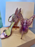 Pre Loved Sophia Webster Pink Chiara Butterfly Heels UK4