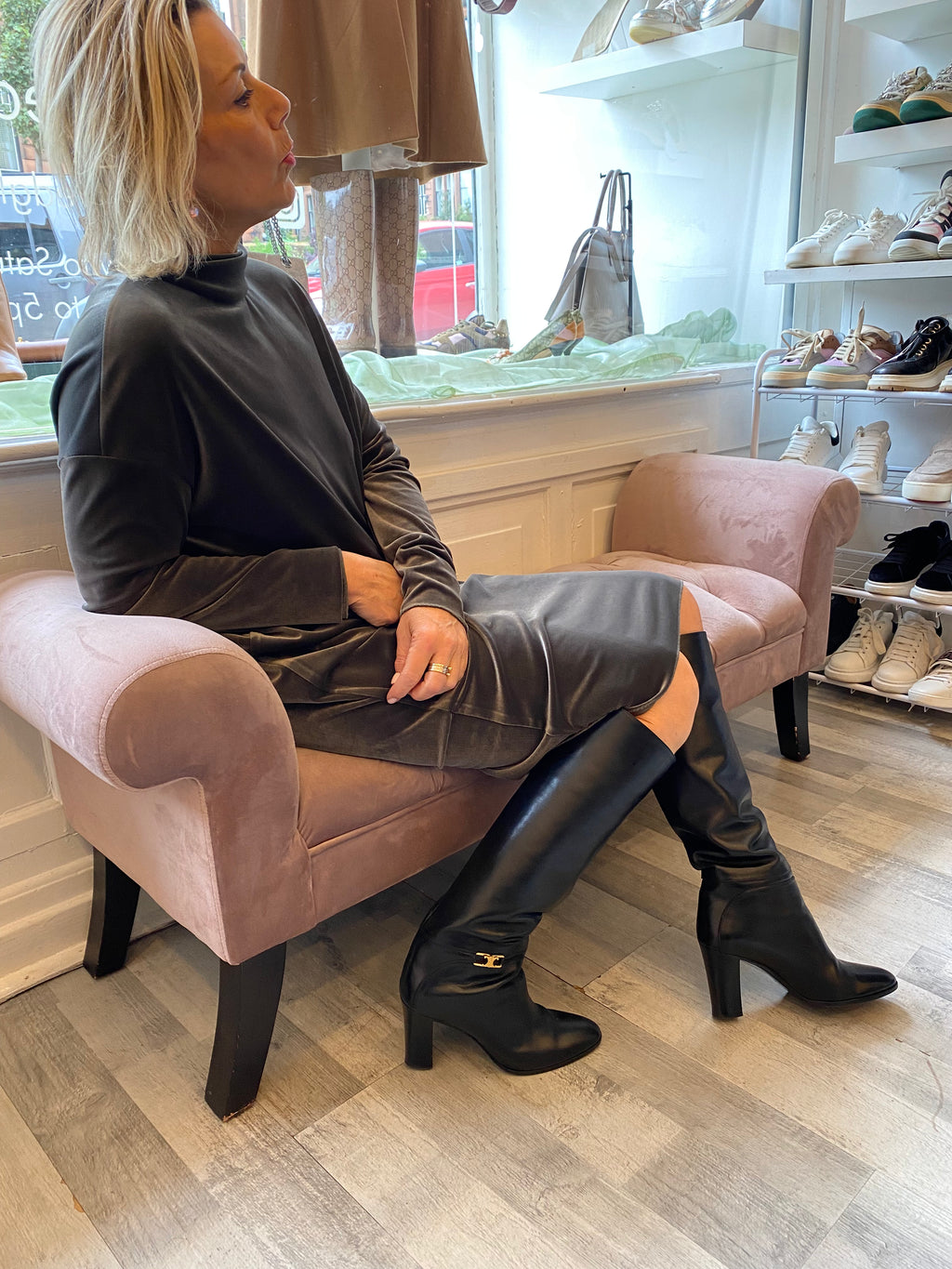 Black leather shoe boots uk on sale