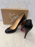 Pre Loved Christian Louboutin Ron Ron 100 Black Leather Pump Heels UK 6.5