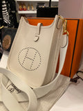 Hermes Mini Evelyne 16 in Craie Clemence Leather (new)