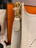 Hermes Mini Evelyne 16 in Craie Clemence Leather (new)