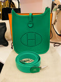 Hermes Mini Evelyne 16 in Bambou Amazone Taurillon Clemence Leather (new)