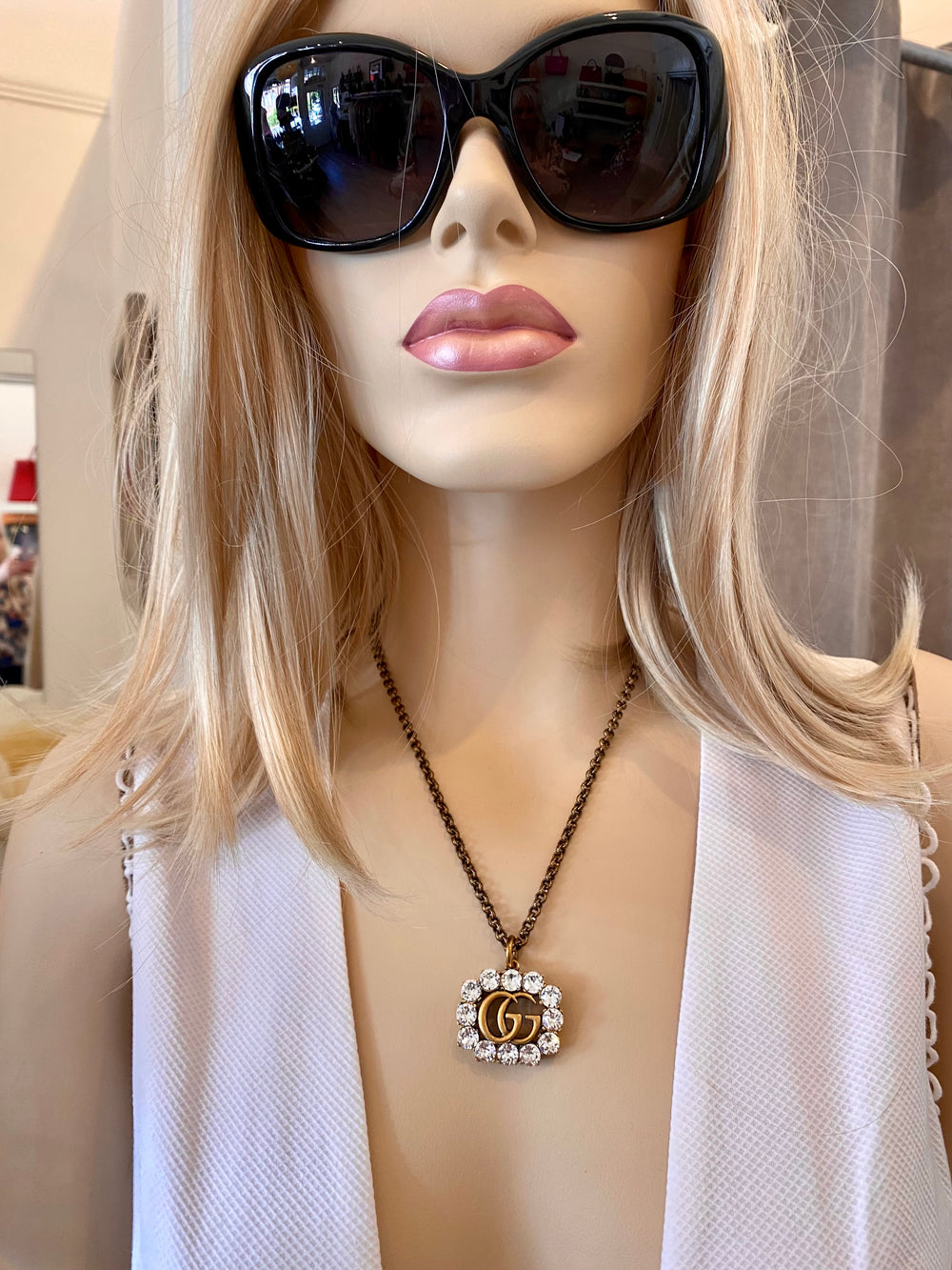 Pre Loved Gucci Marmont Crystal Necklace