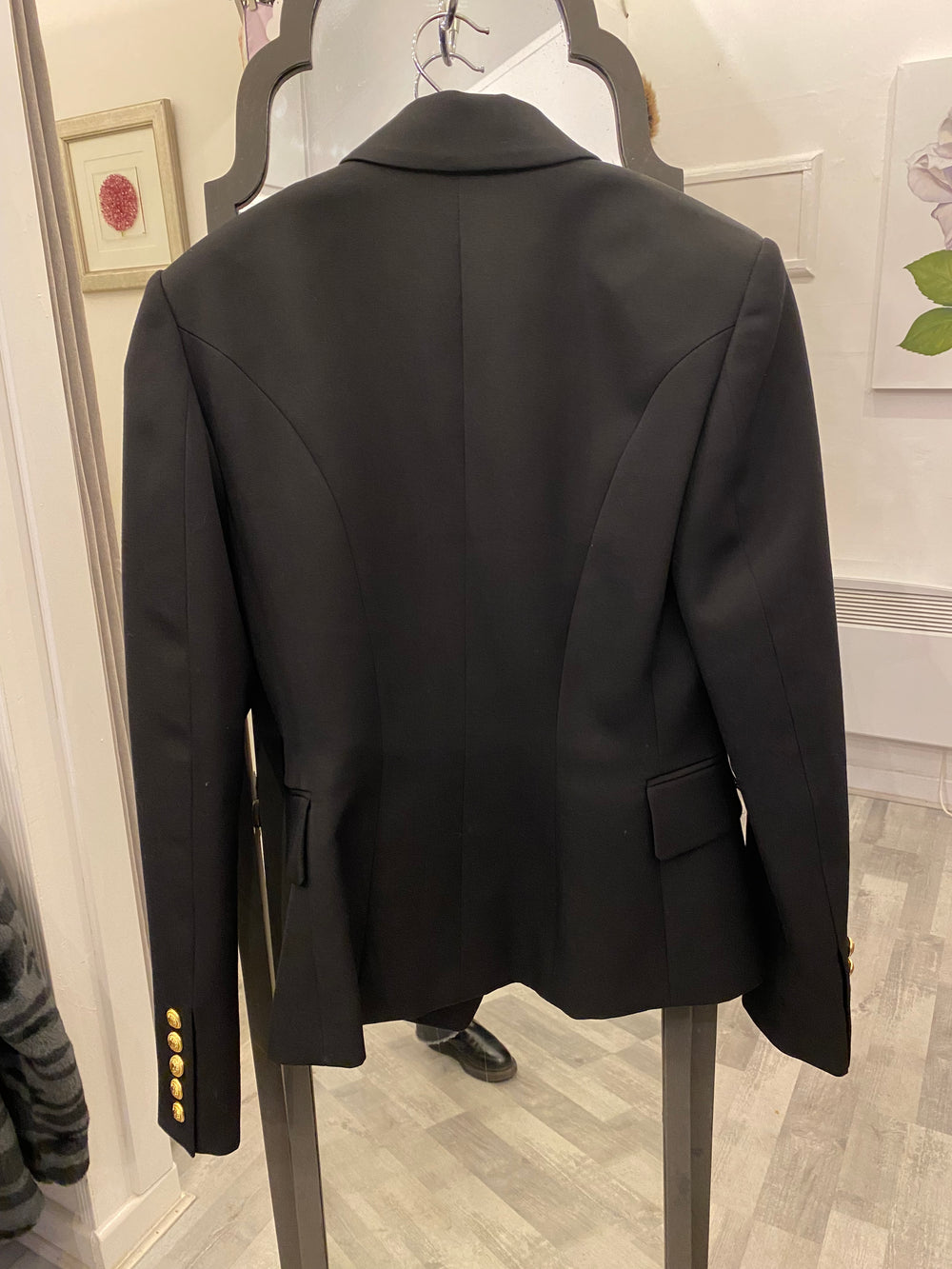 Pre Loved Balmain Double Breasted Black Wool Blazer UK 10 (excellent)