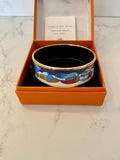 Pre Loved Hermes Wide Enamel Bangle Boat Design size L (excellent)