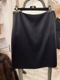 Chanel Black Silk Skirt Size Uk14 (Eur 44)