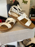 Pre Loved Jimmy Choo Denise white flat espadrille sandals UK5