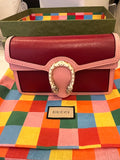 Gucci Dionysus GG Super Mini Crossbody Bag in Burgundy & Pink