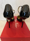 Pre Loved Roger Vivier Black Patent Dorsay Sphere Shoes (new with box) size UK4