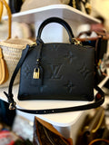 Pre Loved Louis Vuitton Petit Palais Handbag in Black Empreinte Leather - excellent